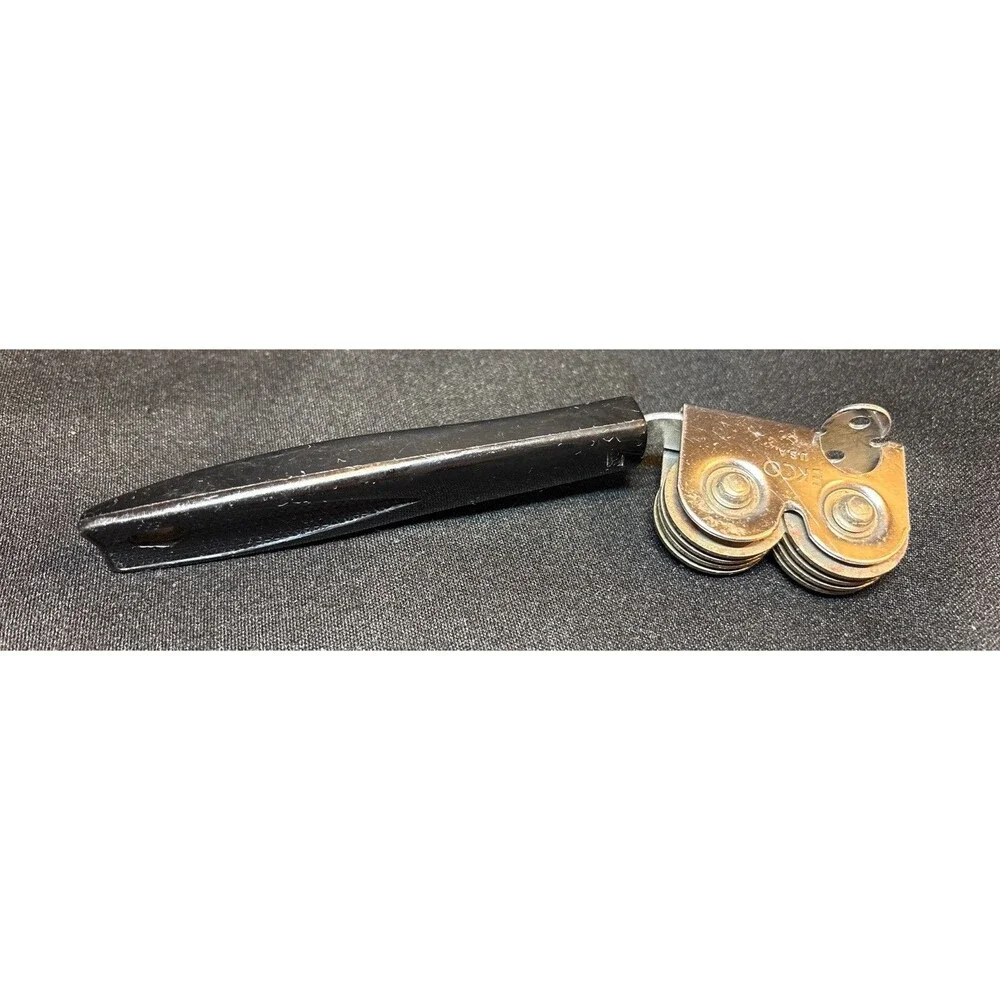 VTG ECKO Black Handled Manual Pull Through Knife Sharpener USA Great Condition